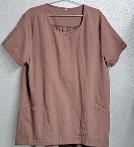 Morden Miss Linen/ Cotton Brown Tunic   Size 2XL